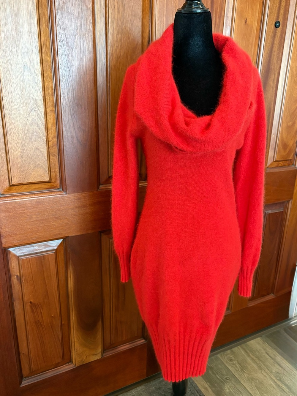 VTG Moda International Victoria’s Secret Large Red Angora Rabbit Bodycon Dress